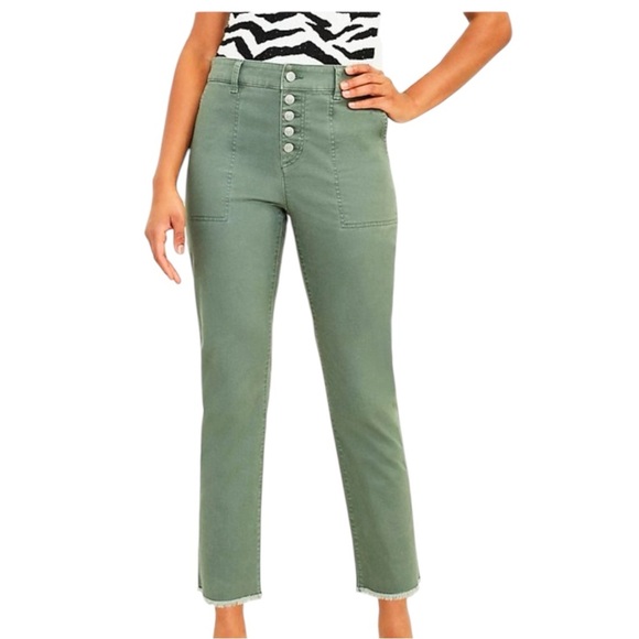 LOFT Tall Monroe Slim Chino Utility in Olive Green Size 2P — PETITE - Picture 1 of 7